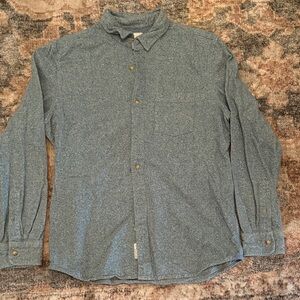 Grayers Heathered Slate Blue Long-Sleeve Button-Down Flannel Shirt
